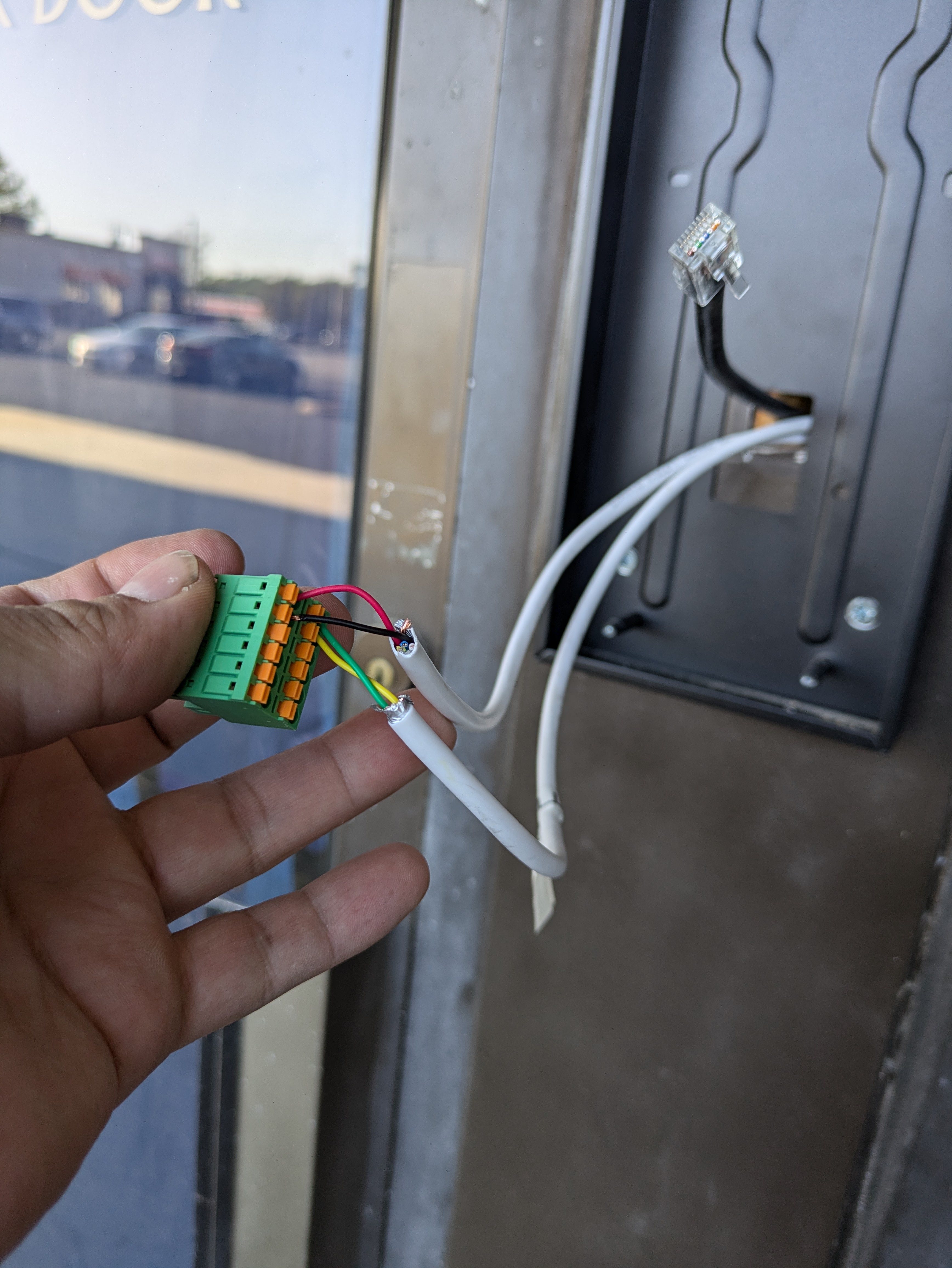 Access control wiring terminated into a controller terminal block